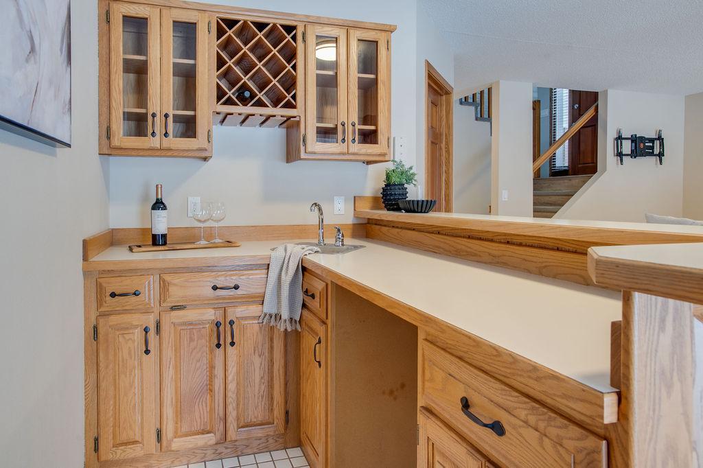 Beautiful built-in bar storage!