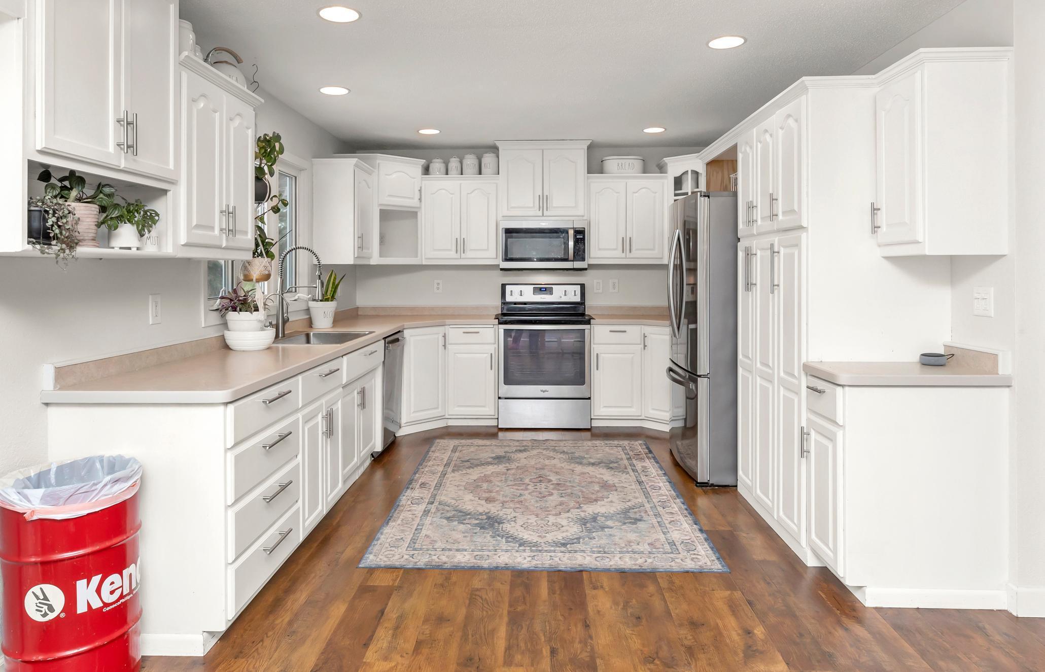 Kitchen-view 1, stainless appliances & lots of cabinets