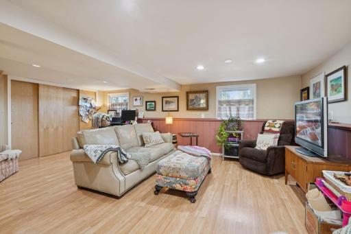Family room with extra storage
