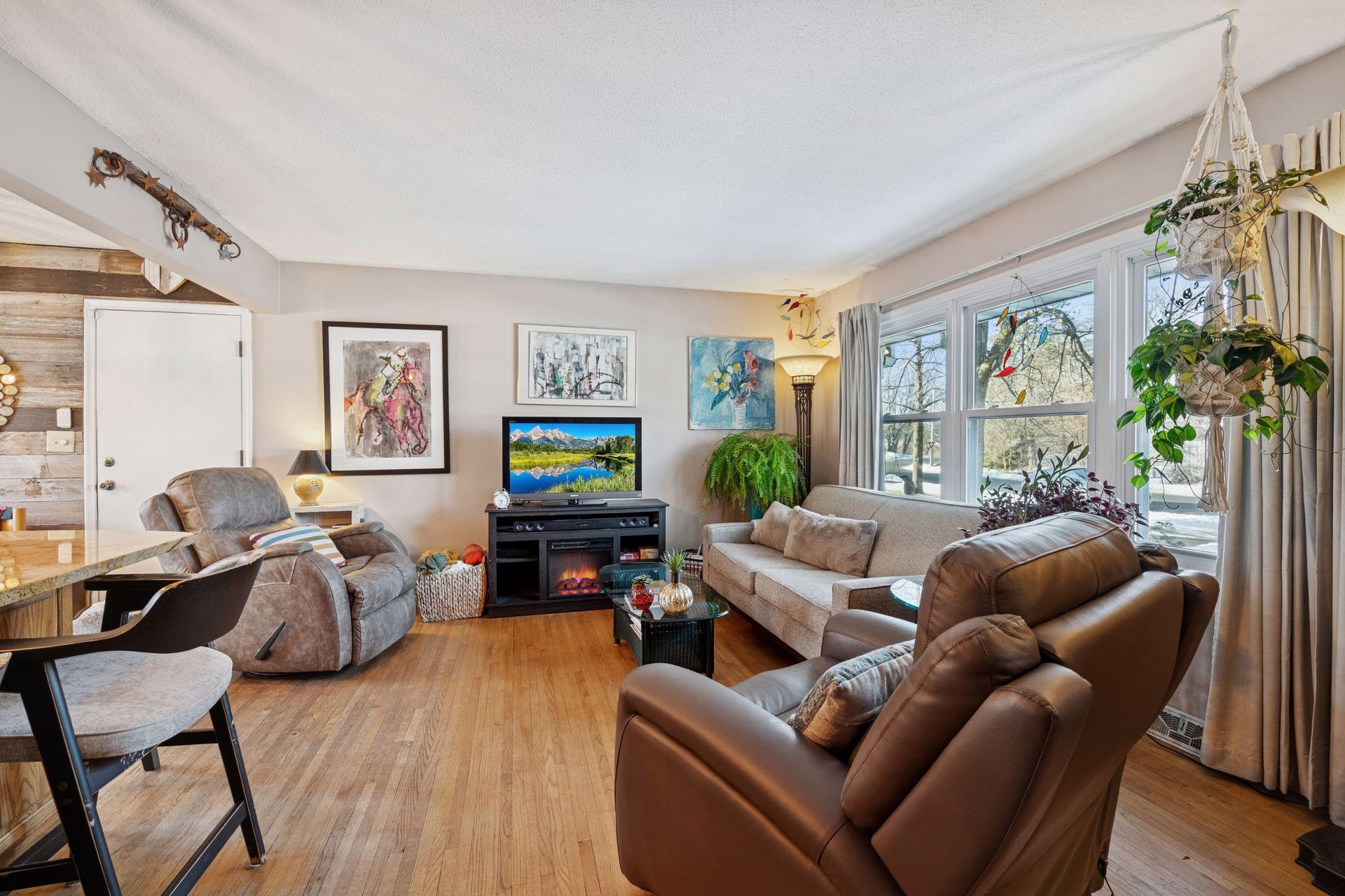 Front living room with large window