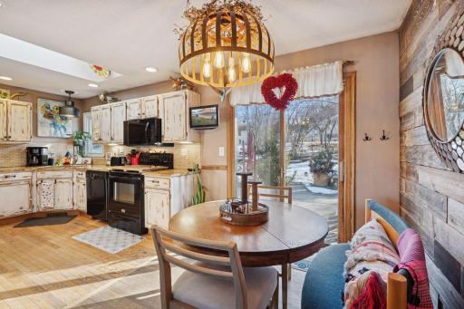 Dining with access to the back patio