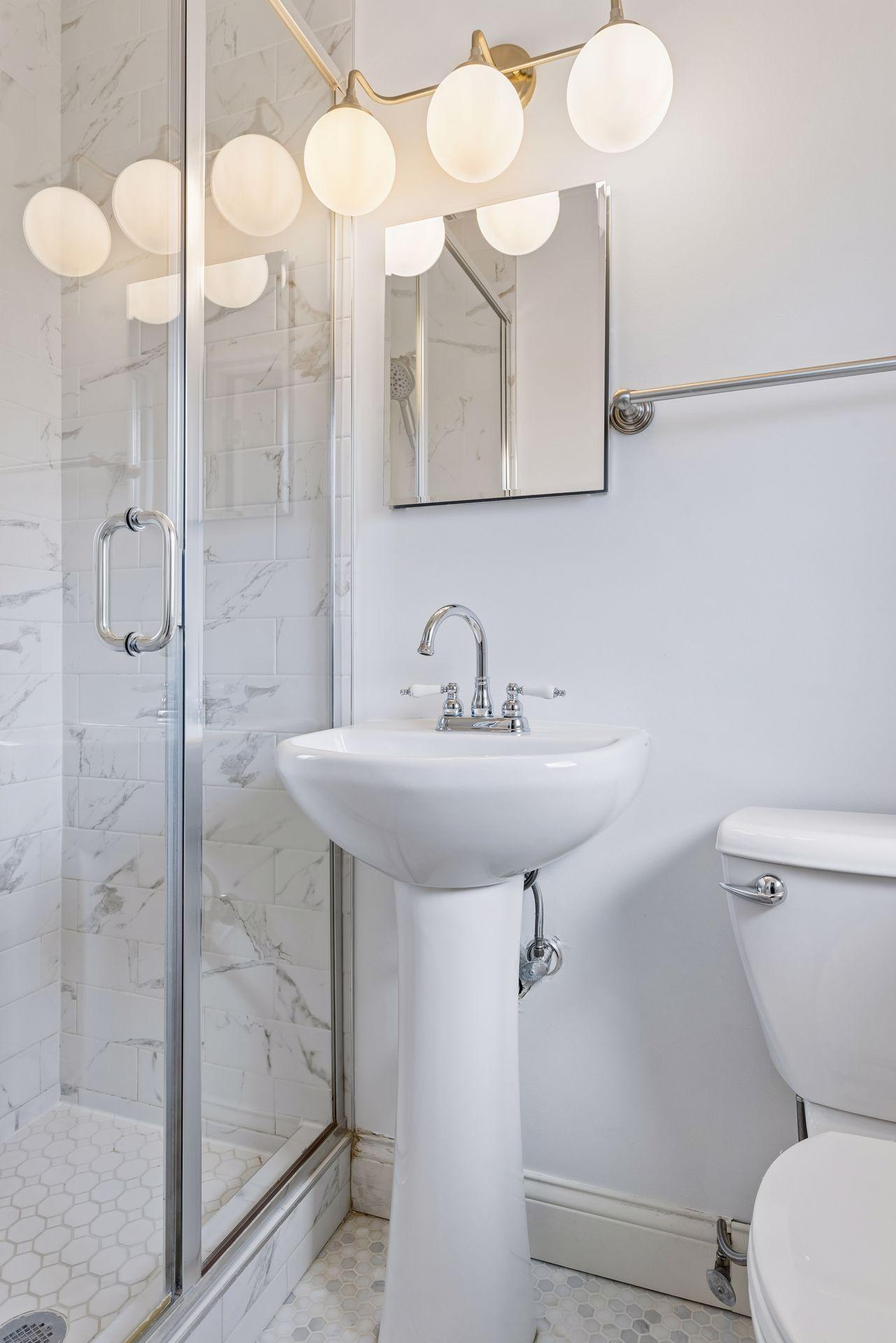 Primary ensuite with step-in shower.