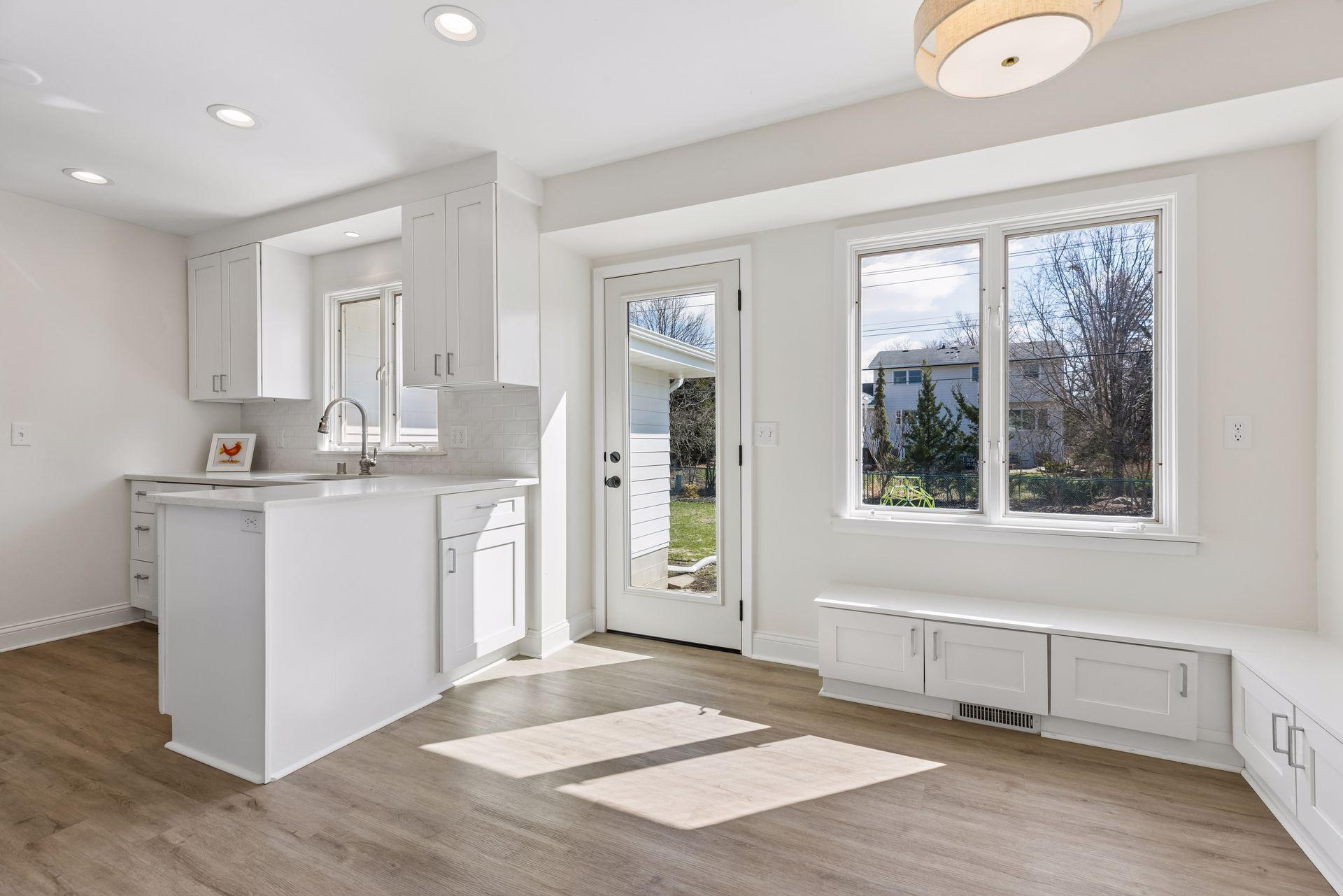 Bright and open kitchen, with all new appliances.
