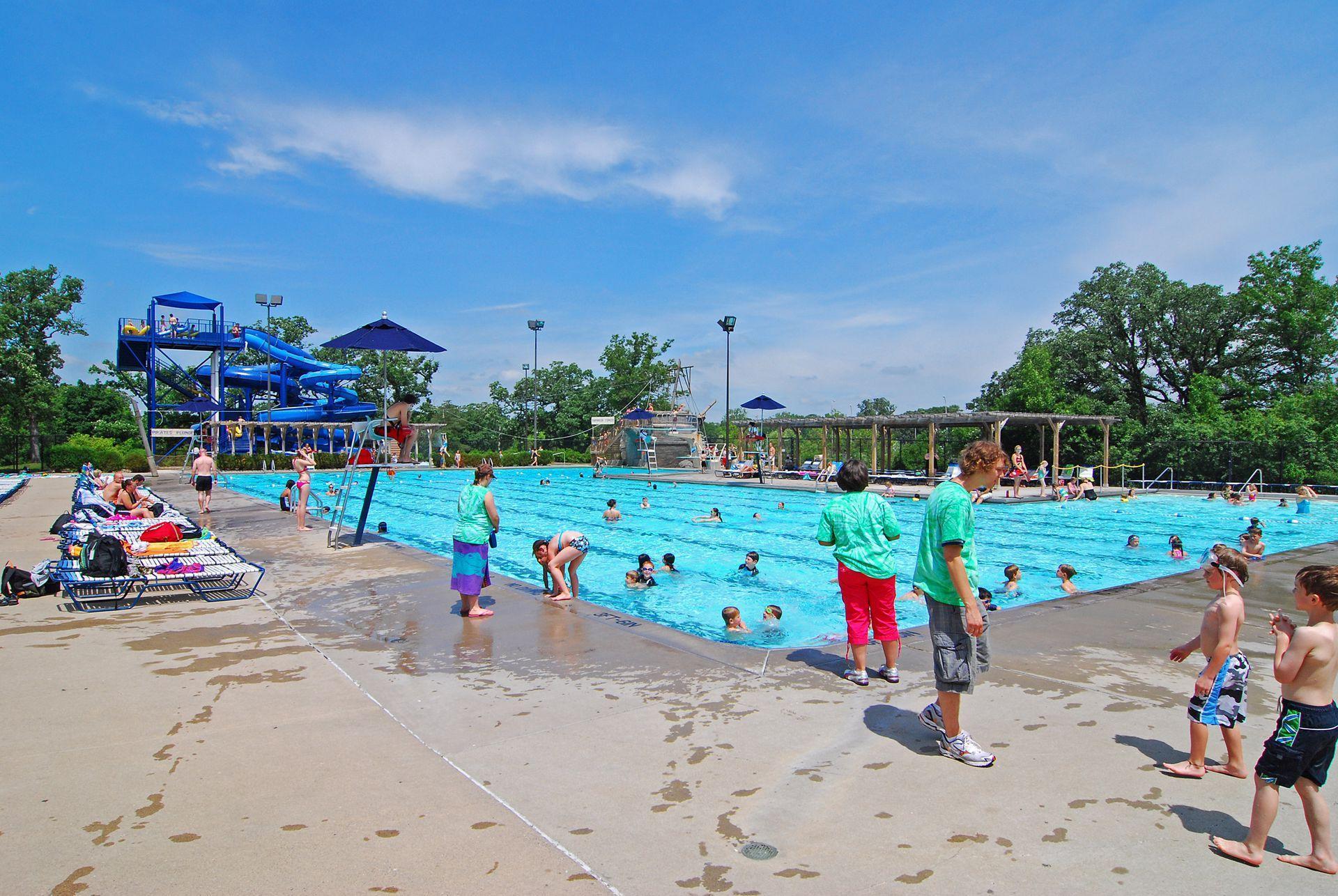 "The Edina Aquatic Center, open in summer, offer an Olympic-sized pool, diving boards, zip line, water slides, special water play area for small children, a playground and more."