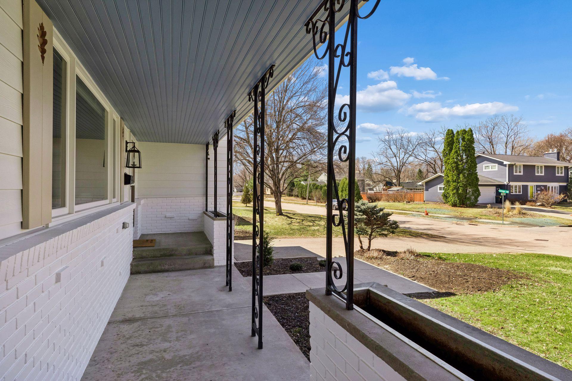 New front porch ceiling beadboard.