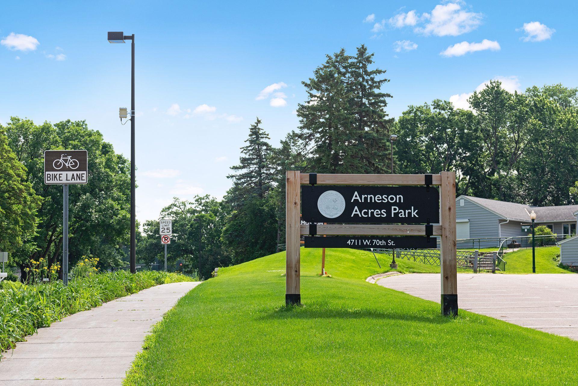 "Arneson Acres, 4711 W 70th Street, is a unique park that is home to the Edina Historical Society, Edina Museum, and City of Edina greenhouse."