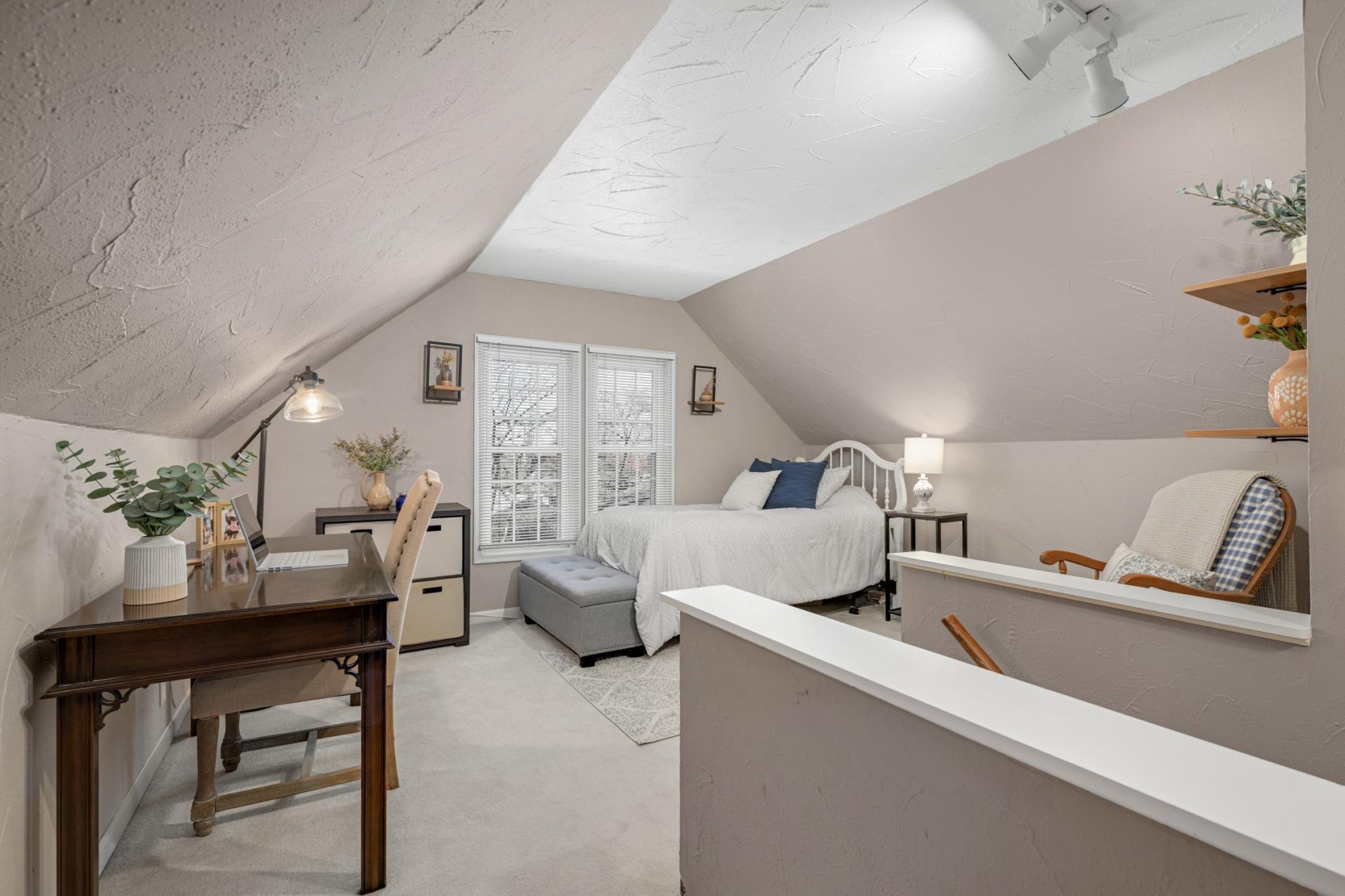 Upper level office with lots of natural light