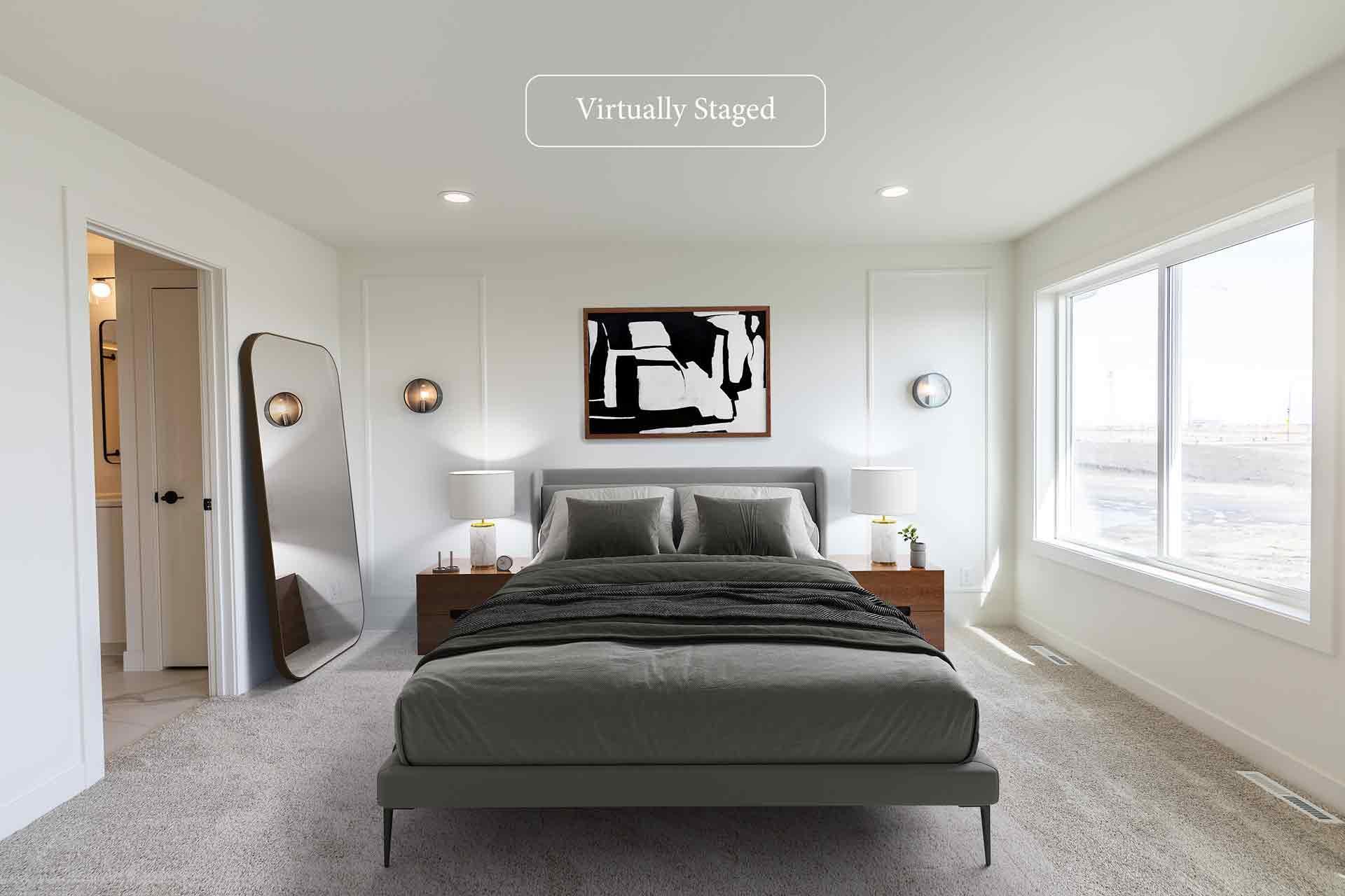 Virtually Staged Primary Bedroom