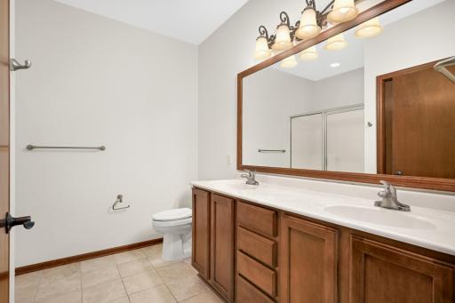 Private bathroom with double sinks