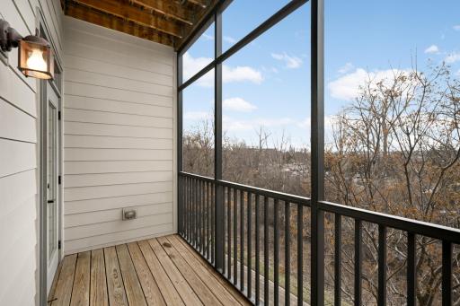 Enjoy the private views overlooking the creek from the screened deck