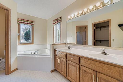 Primary bath with soaking tub and separate shower