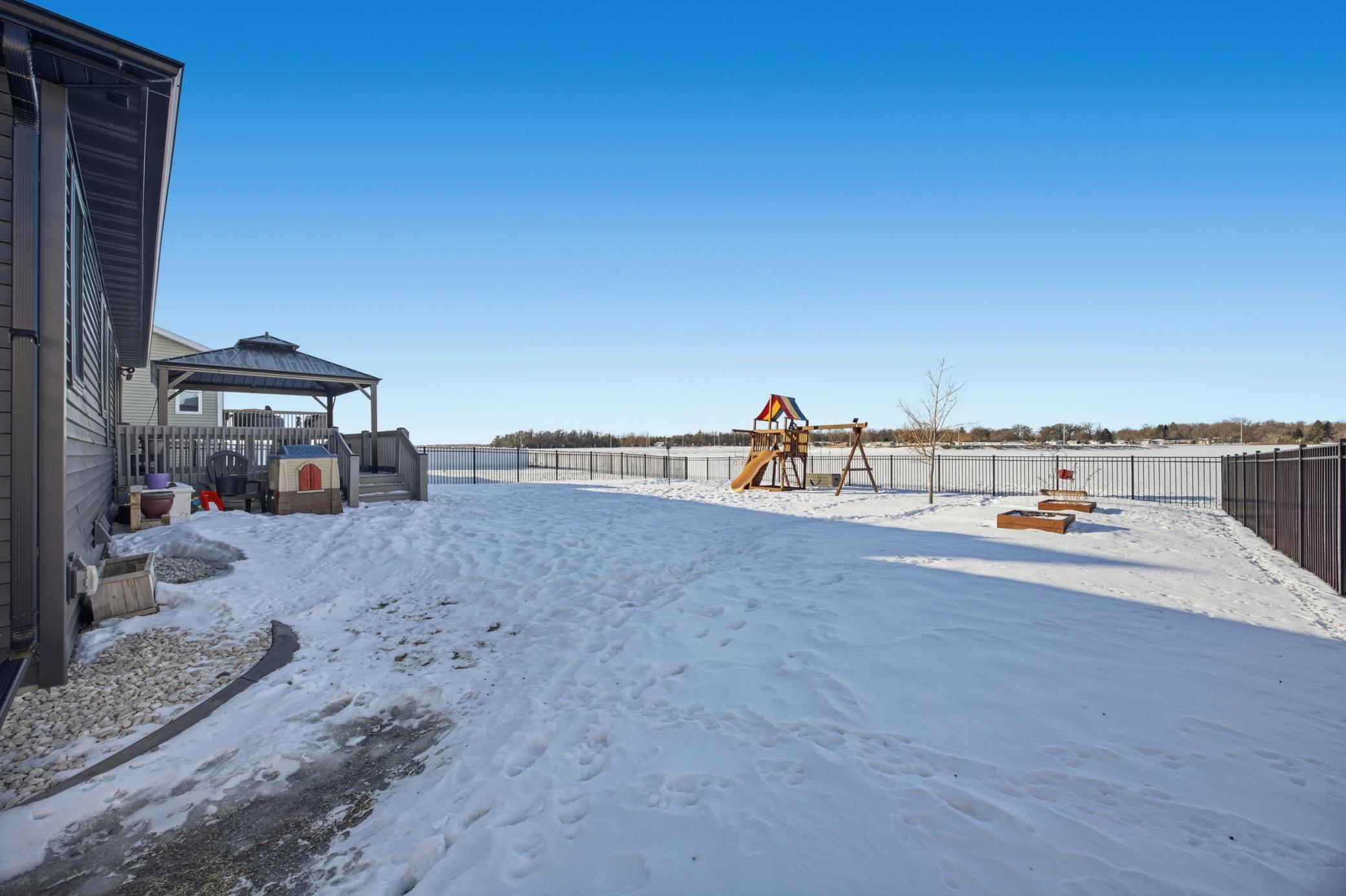 Large fenced in yard