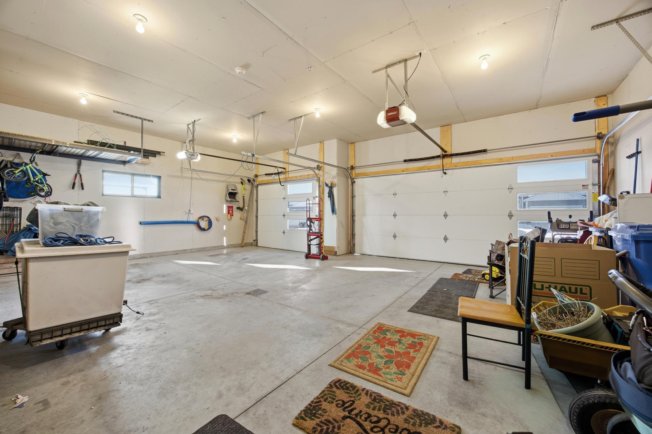 3 stall garage with floor drain