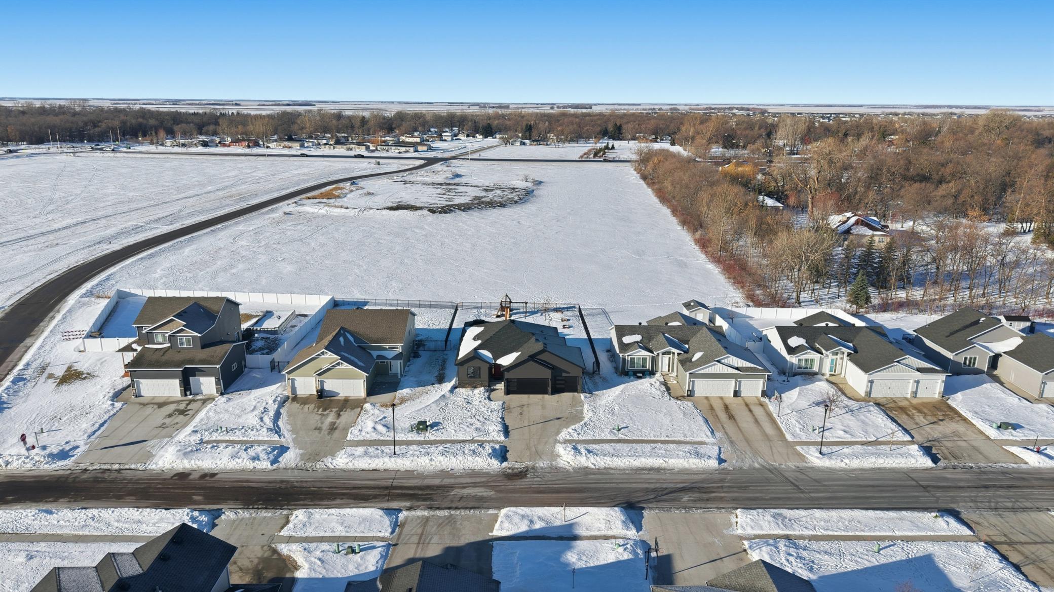 Home backs to Horace and the future Deer Creek Estates