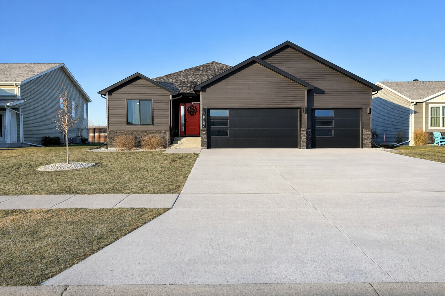 Home has new concrete curbing and landscaping under all the snow :)