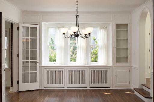 South window wall in dining room
