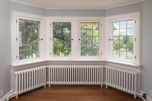 Bay window with Lake views in primary suite