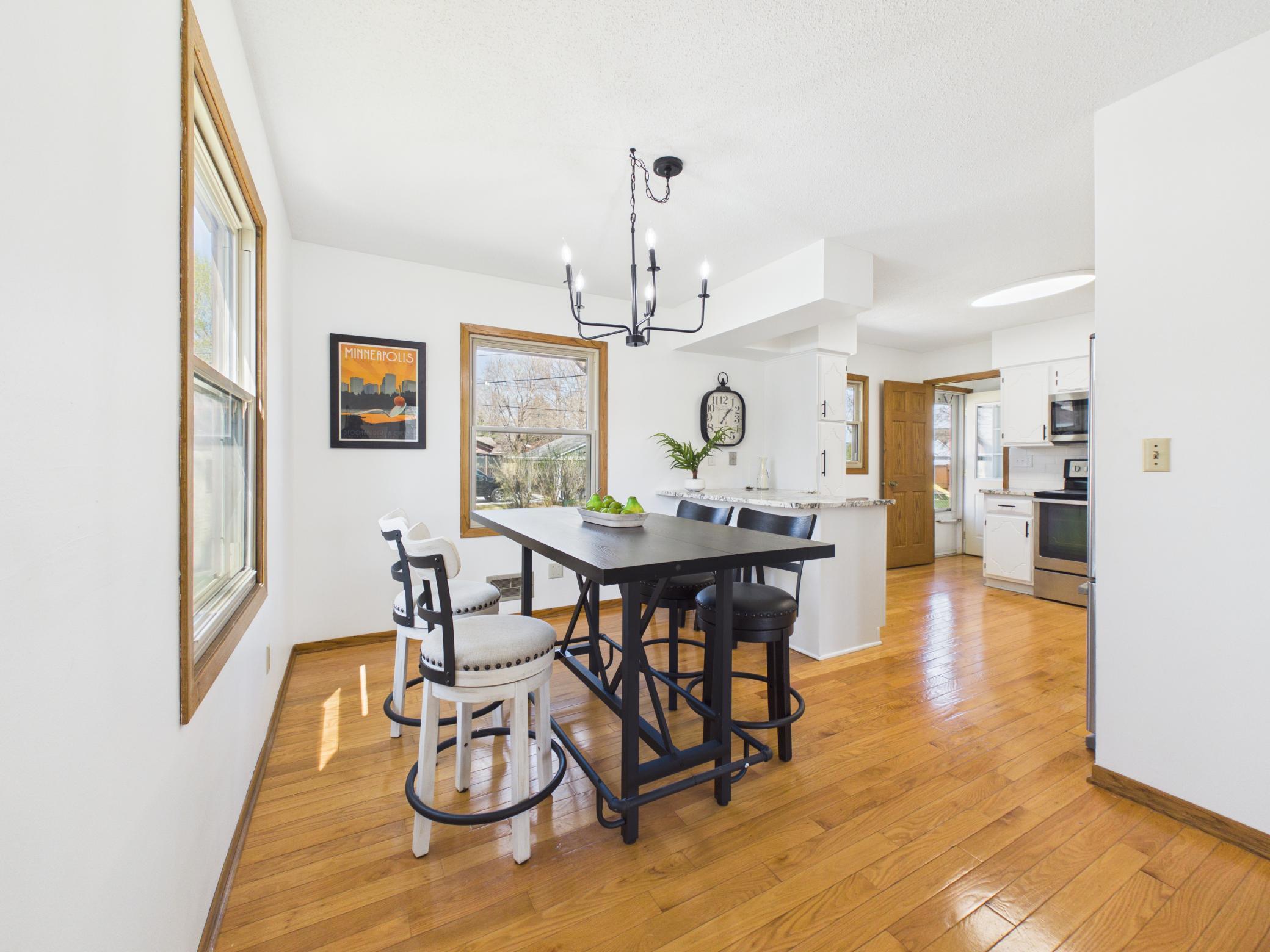 From the open concept living, dining, and kitchen....