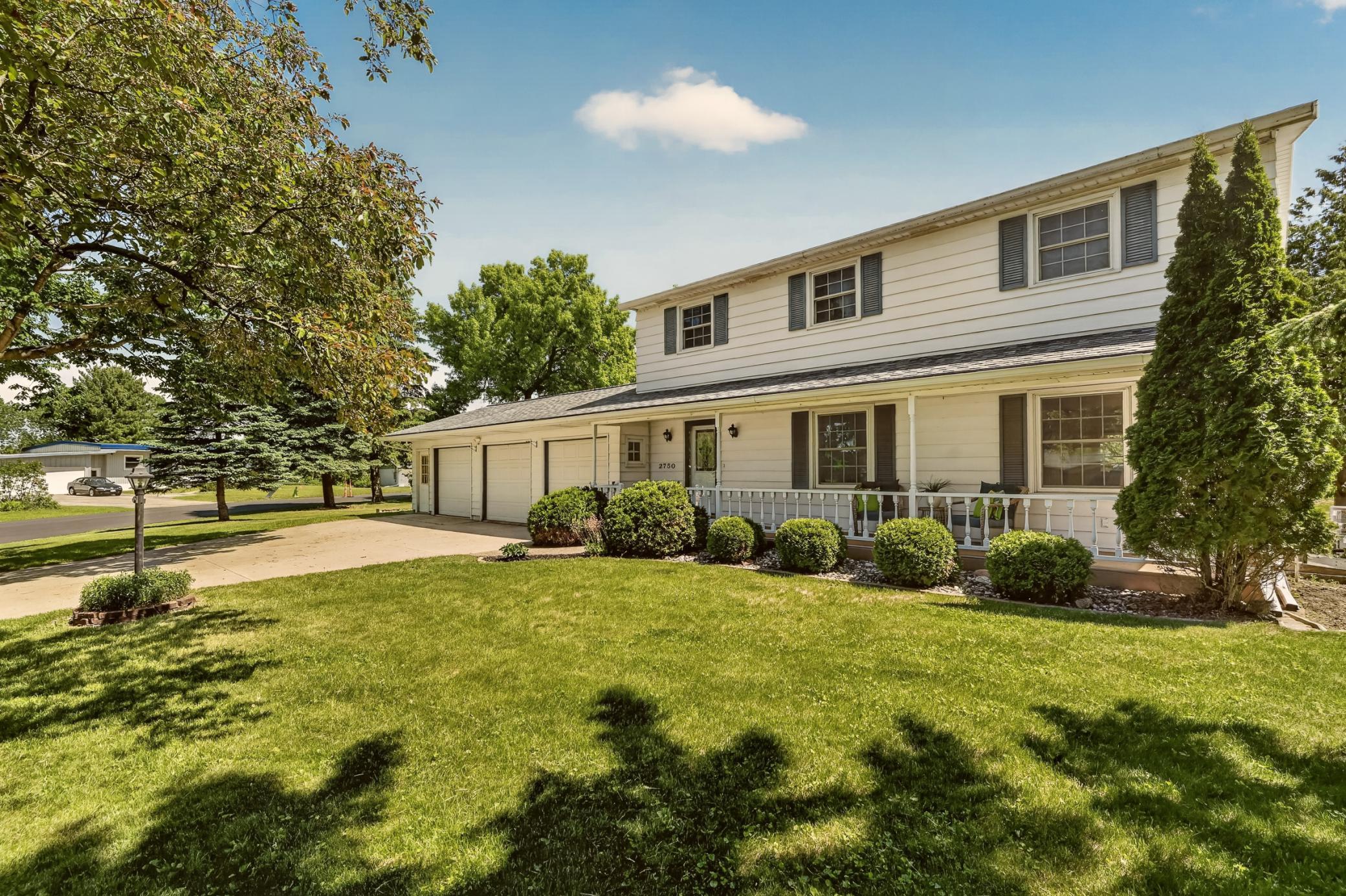 Professionally landscaped yard