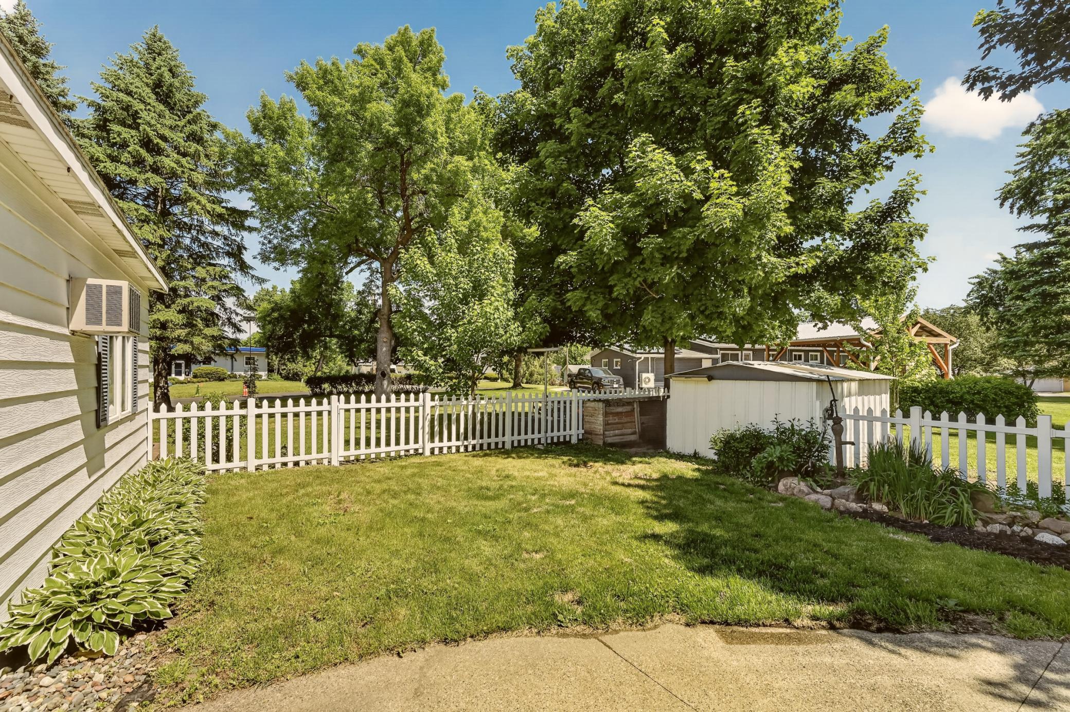 Partially fenced in area