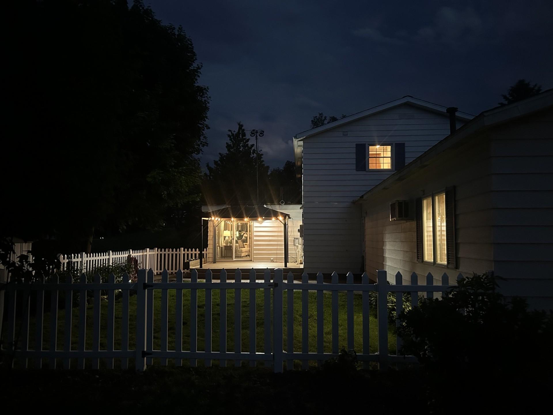 Backyard at night