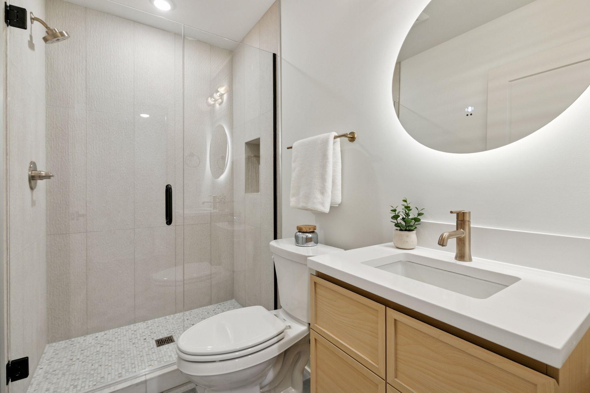 Every bath was designed with exquisite finishes and must be experienced in person.