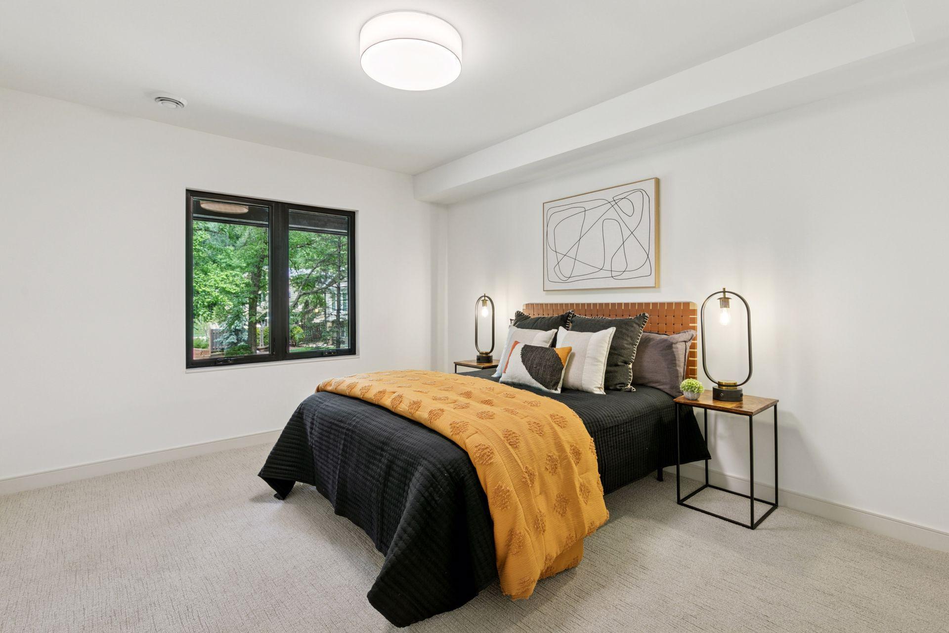 One of 2 lower level bedrooms.