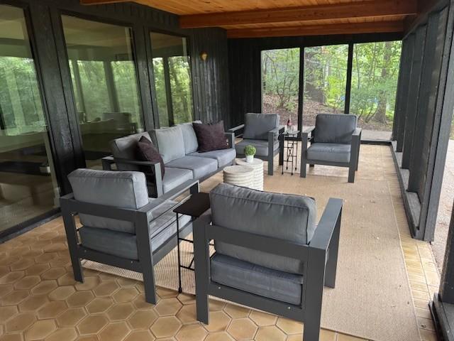 This 3 season porch is the perfect place to take in the view.