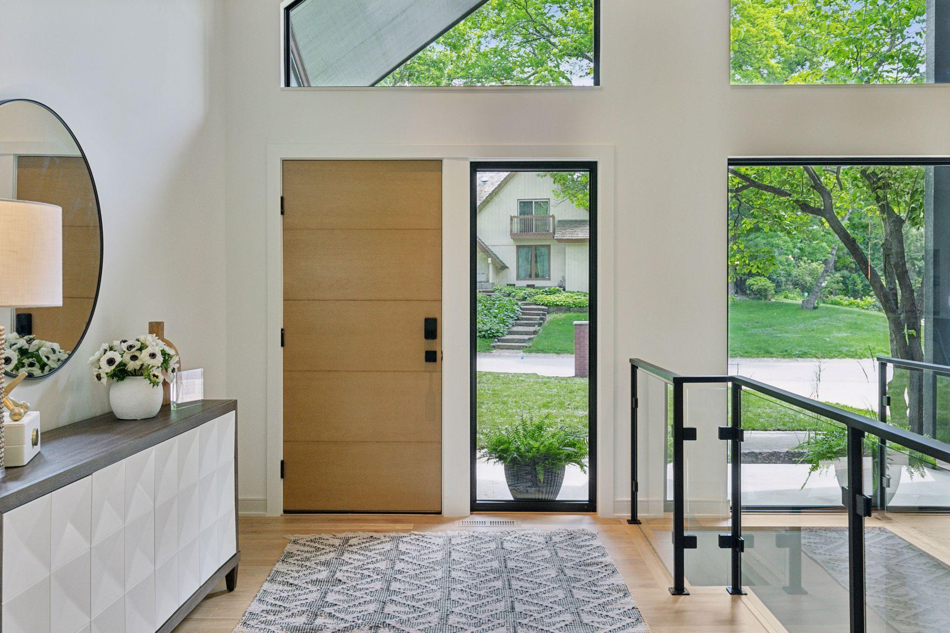 The natural light is what you will experience when you walk through the front door.