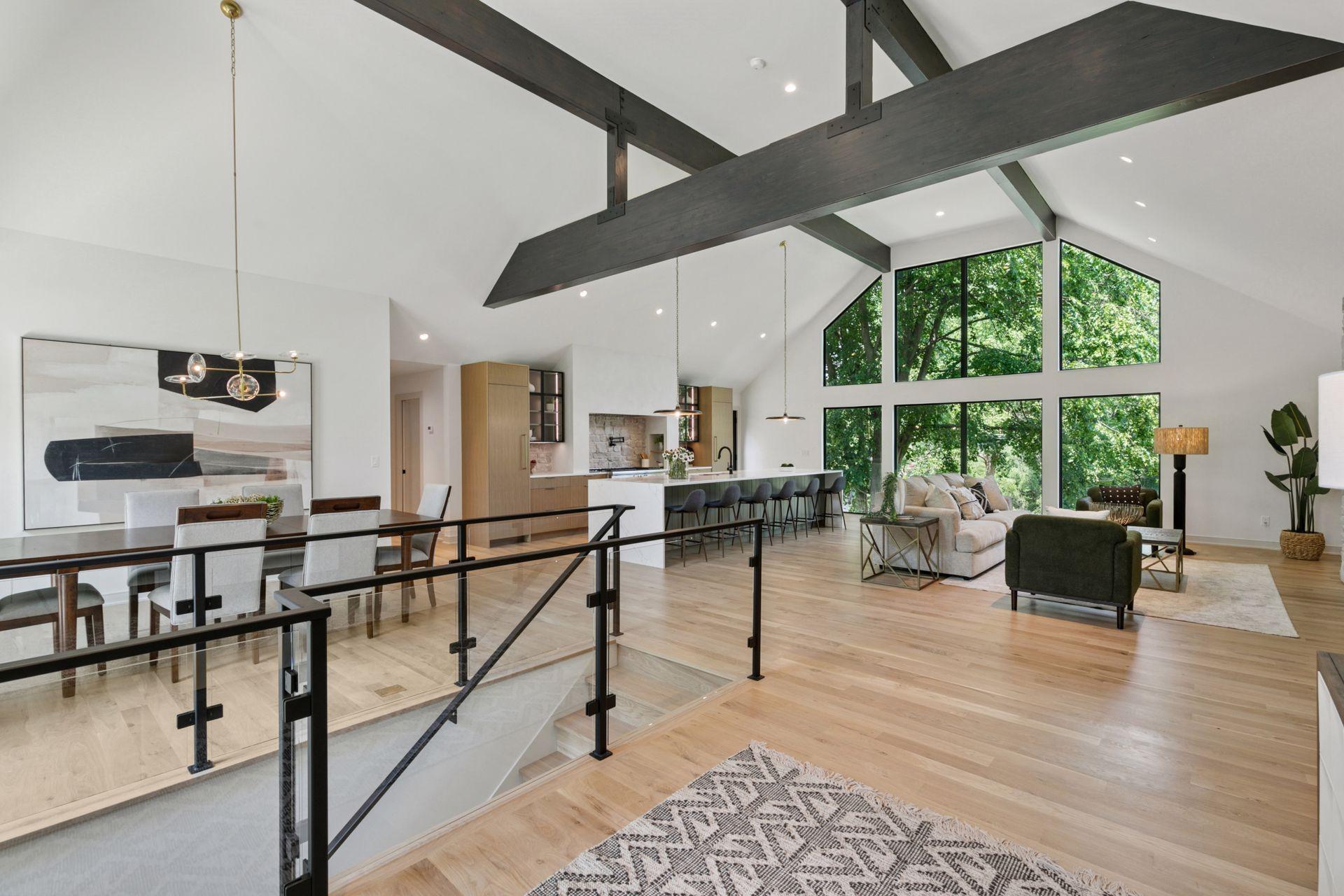 Massive beams were craned in to create this extraordinary structural effect