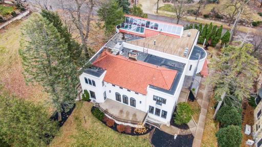 Oversized rooftop deck overlooking Lake Harriet