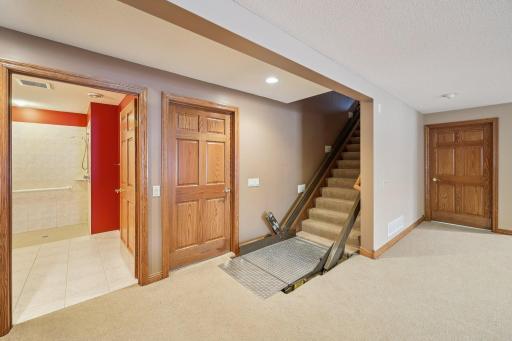 Wheel chair ramp on main staircase