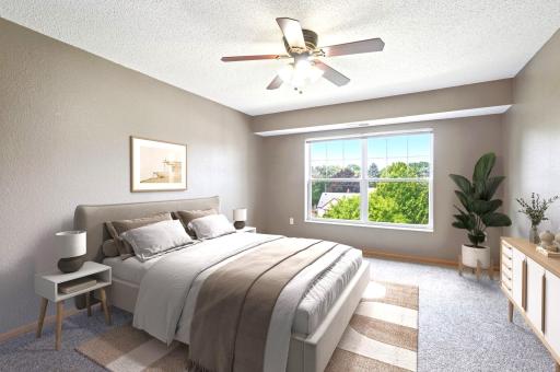 Virtually Staged Primary Suite