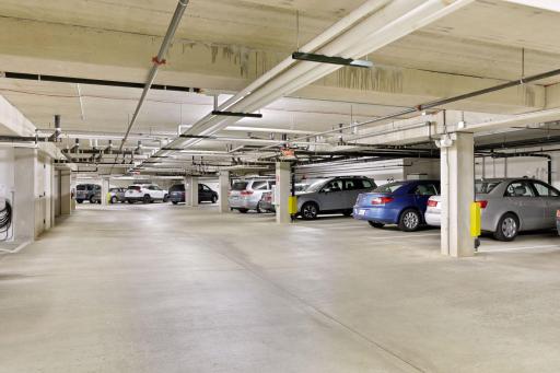 Underground, heated garage - one space included with unit.