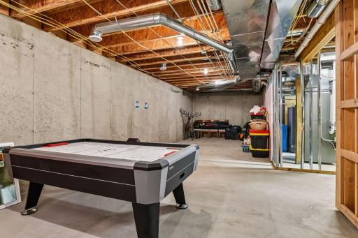 The basement is unfinished and blueprints are available that show the intention for adding finished sq ft.