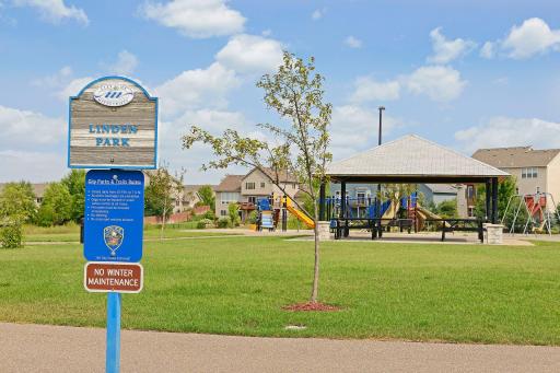 Linden Park covered picnic area is literally across the street from the home.