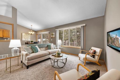View from the living room into the dining area