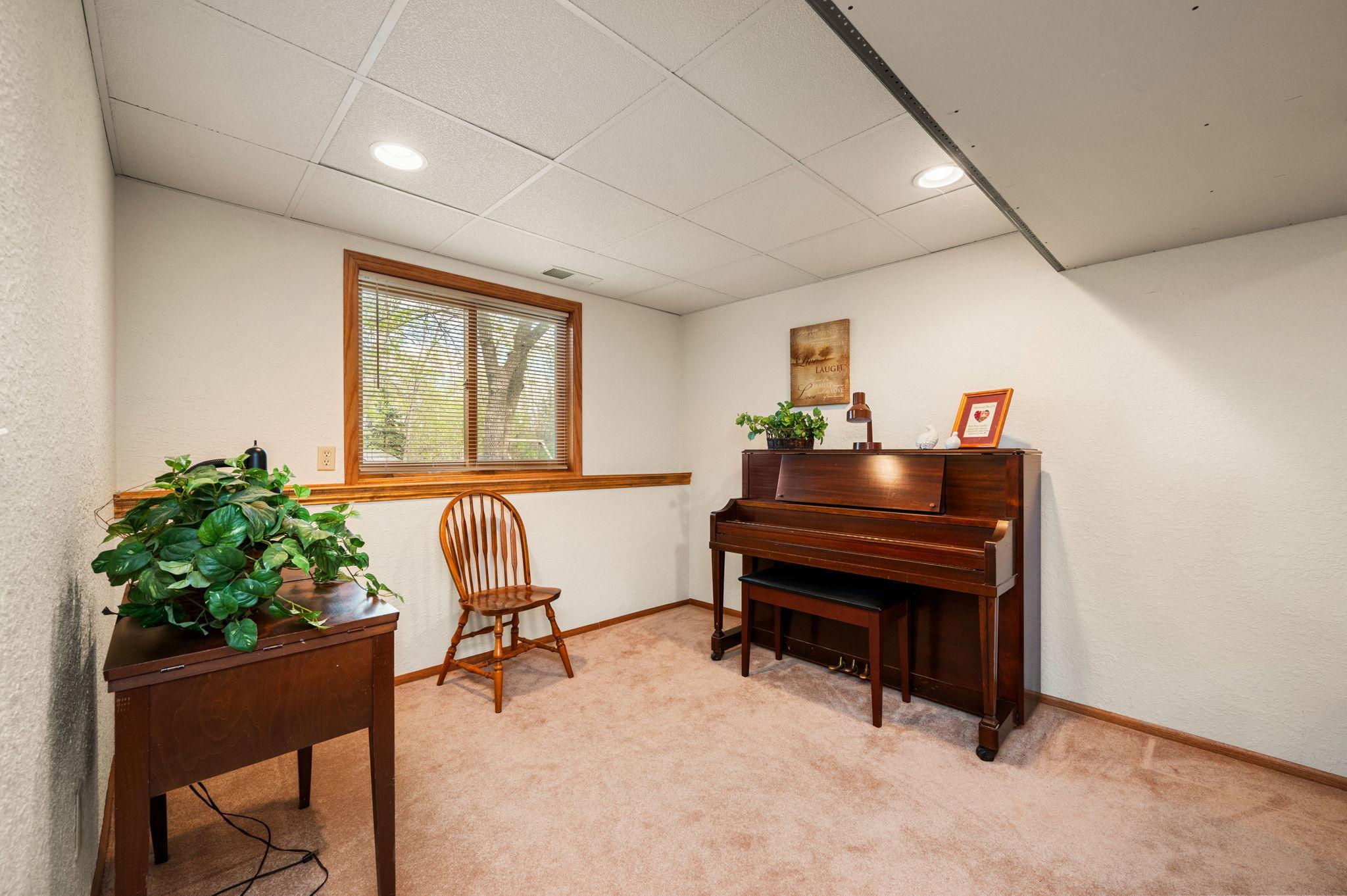 Extra space in lower level for office or future 4th bedroom