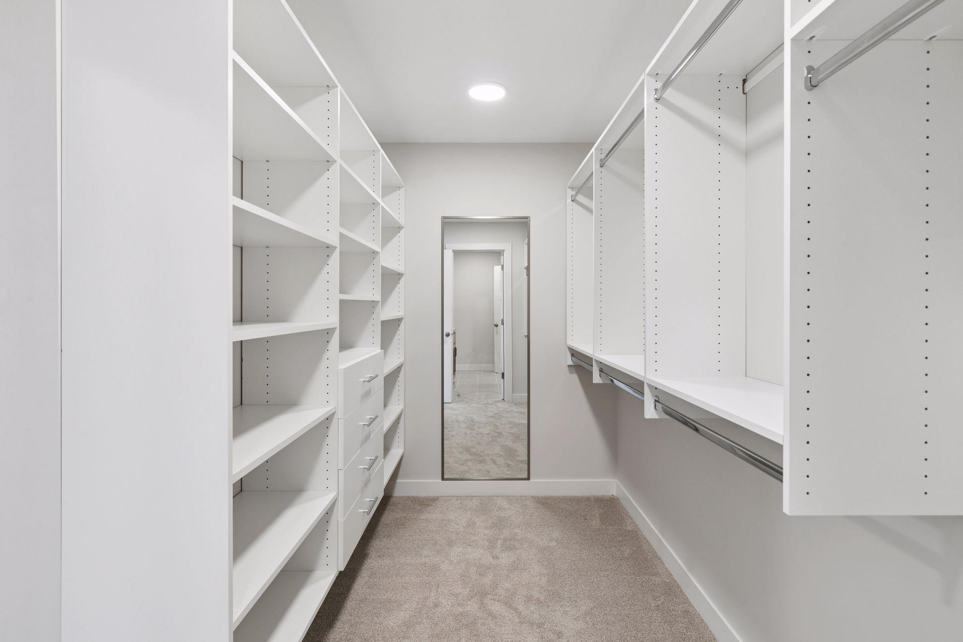 Custom shelving in Primary closet
