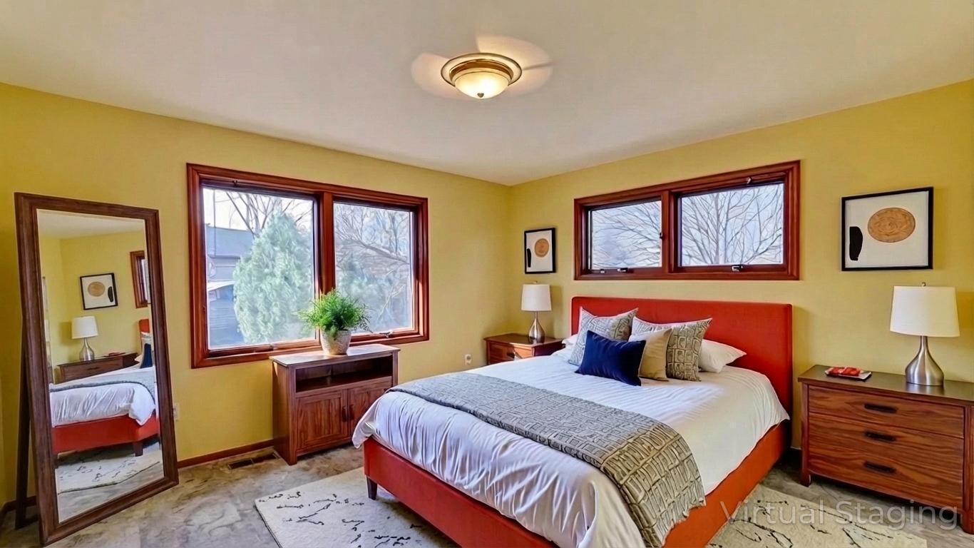 Virtually staged Owner's Suite.