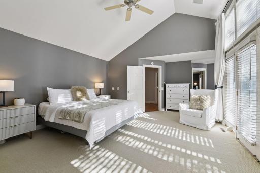 The archway to the right of the dresser leads to a flex space shown in the next photo.