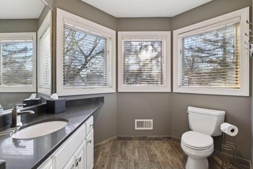 The en-suite bathroom was recently updated.