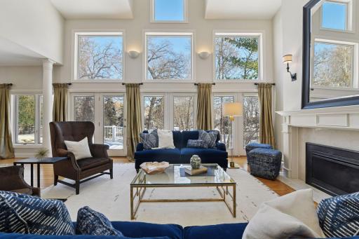 Doors in the Great Room lead to the elevated portion of the deck outside.