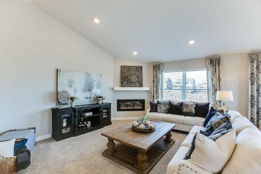 Gather in your nice sized living room and set the mood with your new electric fireplace. Options and colors may vary.