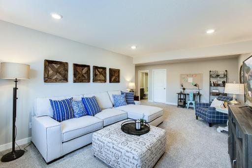 Amazing lower level finished in your new home. Colors and options will vary.