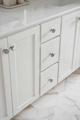 Custom Knobs in Main Bathroom