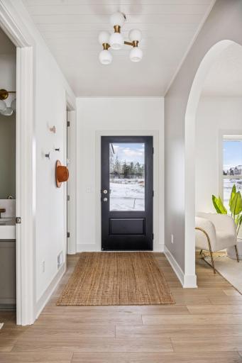Entrance of Spacious Foyer with Custom Glass Door