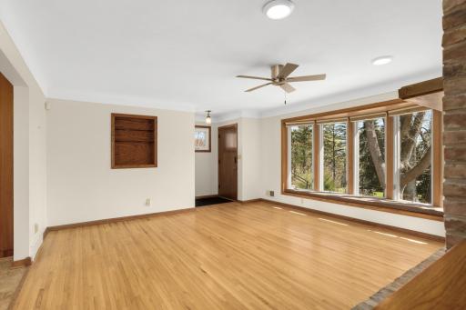 Incredible bay window overlooks the front yard.