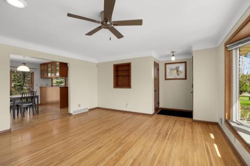 Living room with beautiful hardwood floors.