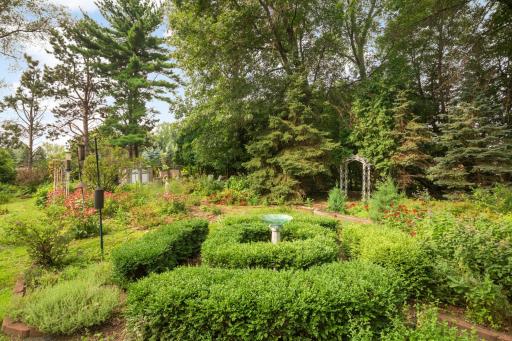 Year 'round interest from trees, shrubs and flowers.